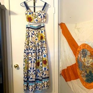 Bohemian two piece crop top and maxi skirt